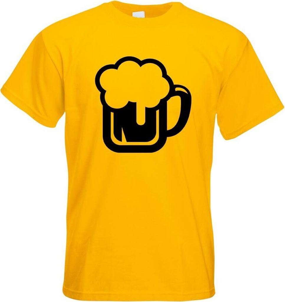 Kiwistar - T-Shirt - gelb - Bierkrug Bierfass Trinken Glas Motiv Bedruckt Funshirt Design Print - mit Motiv Bedruckt - Funshirt Design - Sport - Fr...
