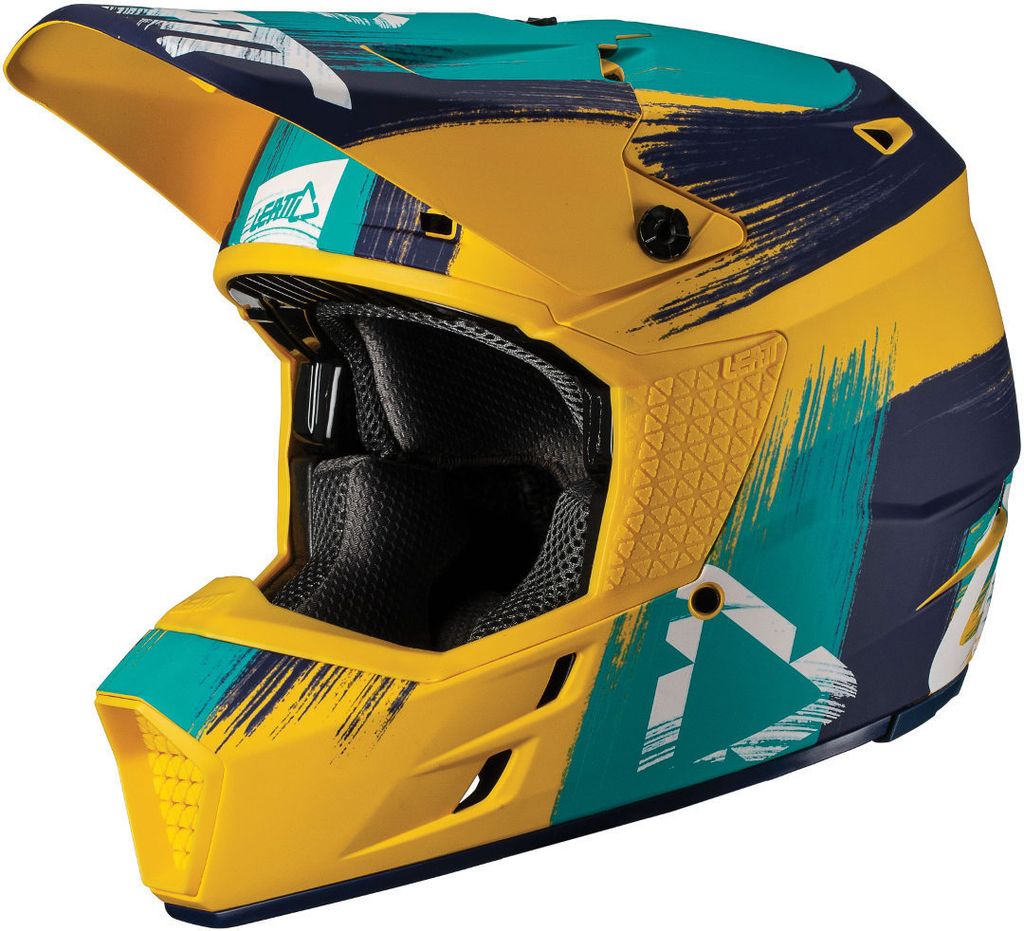 Leatt GPX 3.5 V19.1 Motocross Helm (Yellow/Blue,XL (61/62))