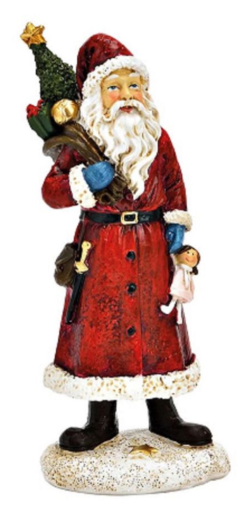 Der Nikolaus ist in seinem traditionellen roten Anzug mit weißem Pelzbesatz dargestellt.