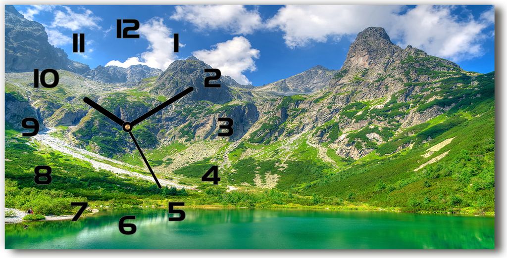 Wanduhr aus Glas – 60x30 cm - Glasbild - Glasuhr - Produktbild 