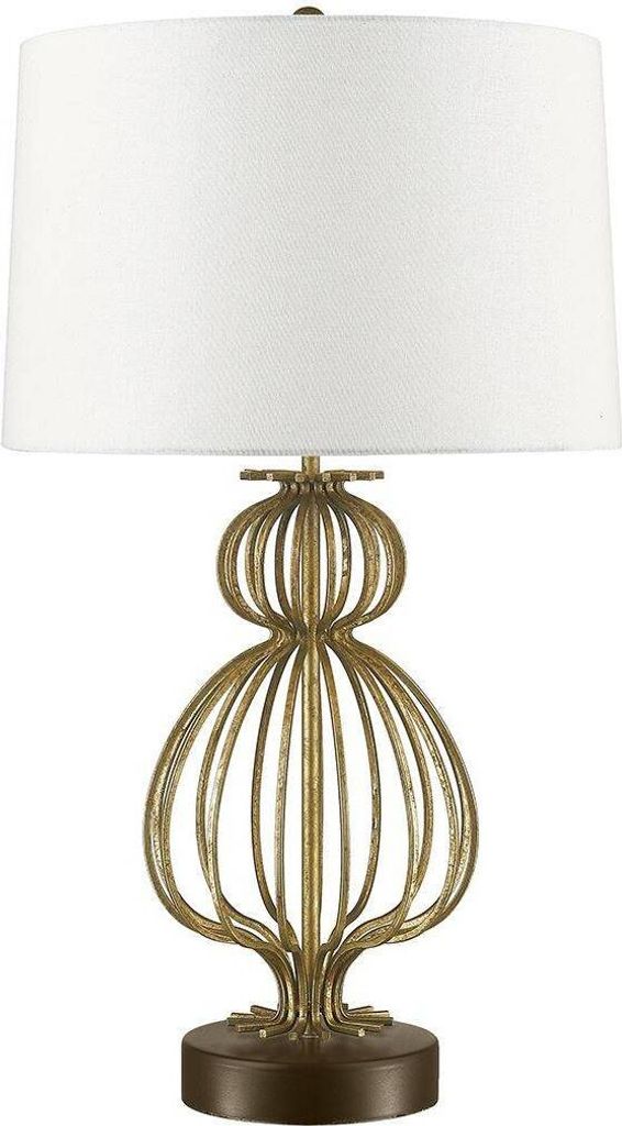 Elstead Lafitte Tischleuchte E27 Gebeiztes Gold Creme Produktbild 