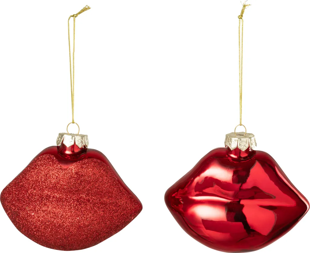 Lèvres Décoratives J-Line en Verre Rouge - Idée Cadeau Design Maison