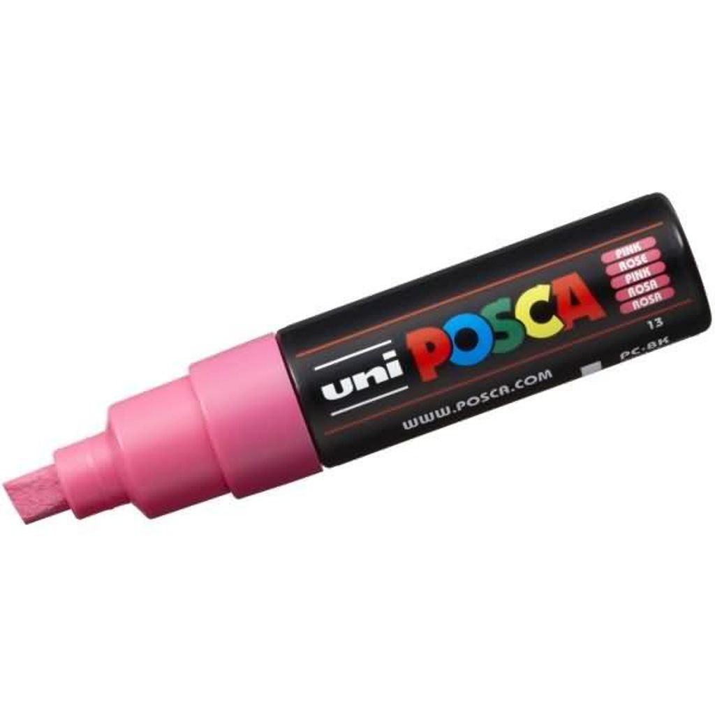 POSCA uni PC-8K, 1 Stück(e), Pink, Meißel, Schwarz, Pink, 8 mm, Tinte auf Wasserbasis