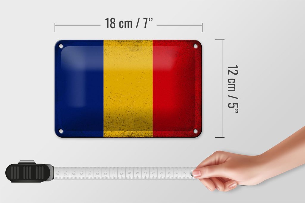 Cínové znamení Vlajka Rumunska 18x12cm Vlajka Rumunska Obrázek produktu 5