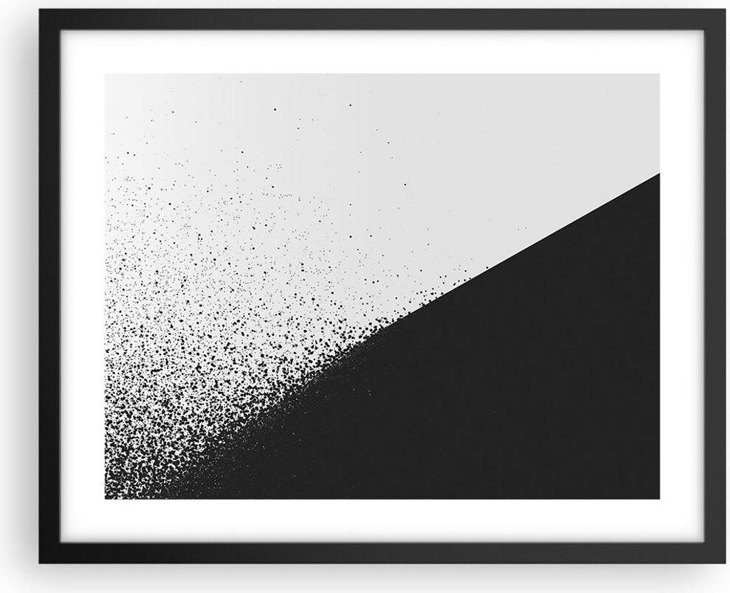 Gerahmtes Poster - Schwarzer Rahmen - Schwarzweiß Hintergrund Geometrie - 50x40 cm - Wand Bild - Wanddeko - Wandbilder - Kunstposter - Wandposter ...