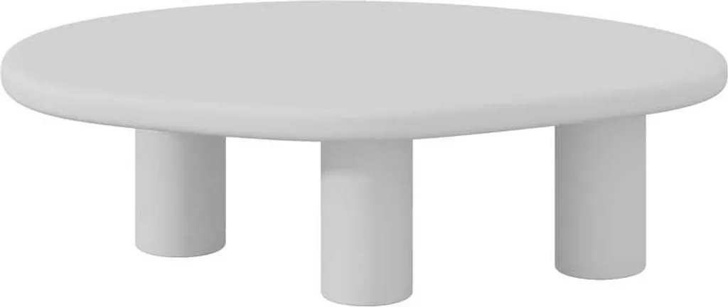 Table basse de salon forme organique Tavares écru pour intérieur zen