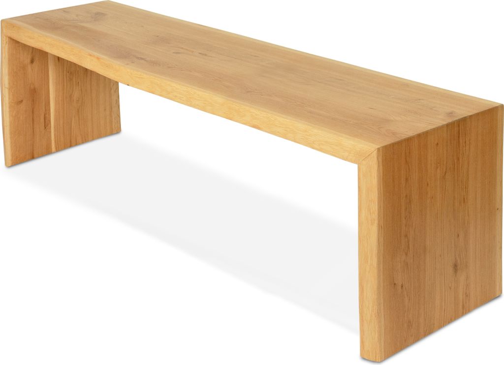 holz4home Massivholzbank XL I Sitzbank aus Eiche mit Baumkante ohne Lehne I Echtholz Holzbank Hocker für Wohnzimmer Badezimmer Flur Küche I Sit...