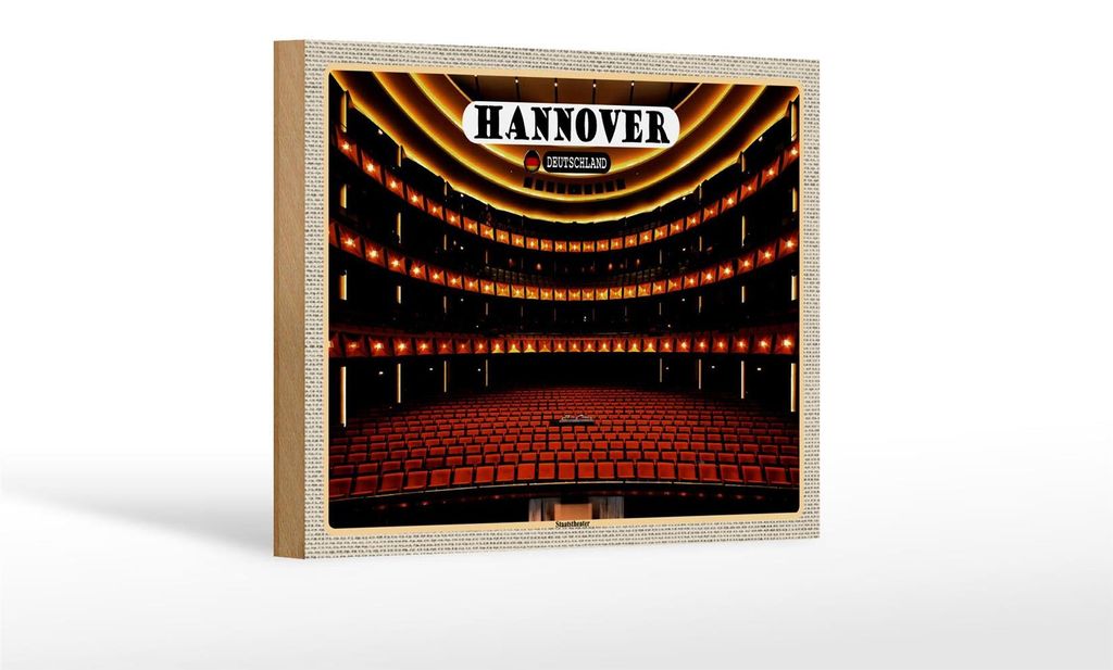 Holzschild Städte Hannover Staatstheater 18x12 cm Geschenk Dekoration
