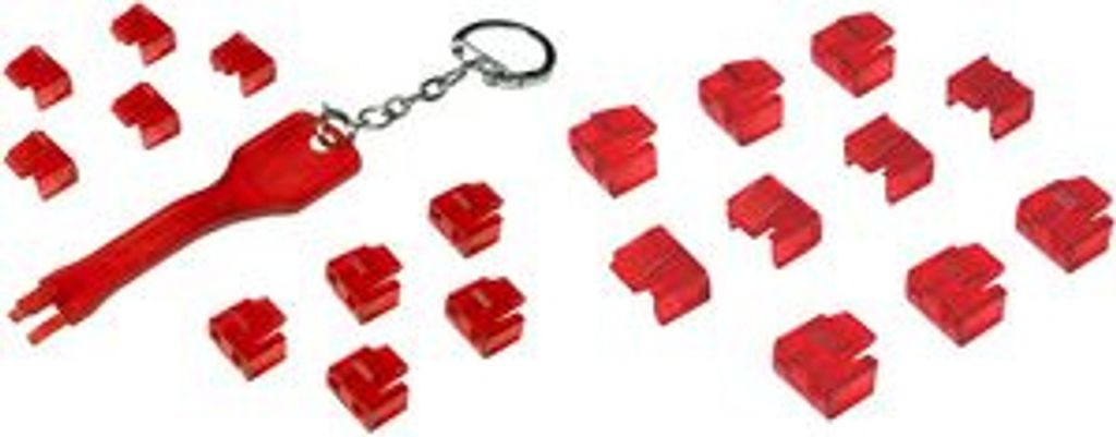 LogiLink RJ45 Sicherheitsschloss, 10 Schlösser ohne Schlüssel, 10 RJ45 Aufsätze, effektiver Schutz für