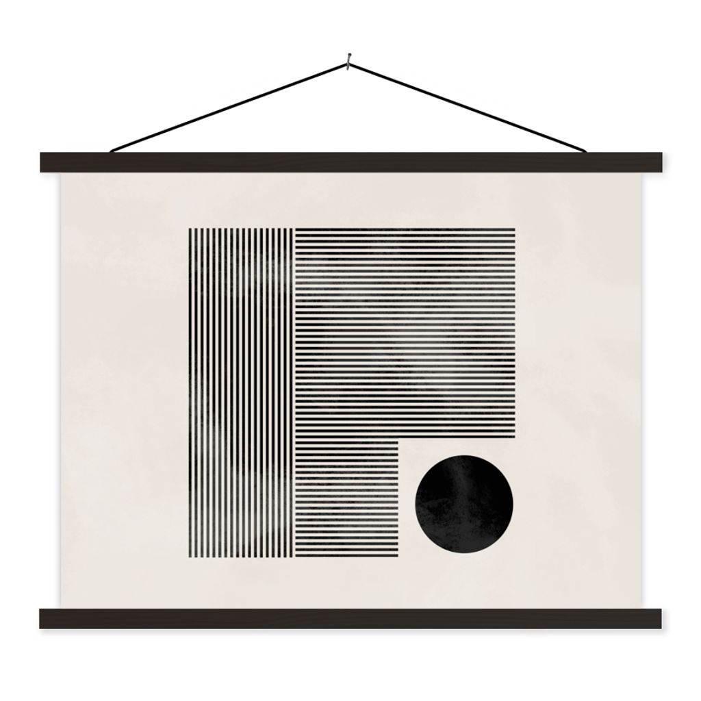 MuchoWow Textilposter Quadratisch - Minimalismus - Abstrakt 40x30 cm mit schwarzem Rahmen - Dekorationen