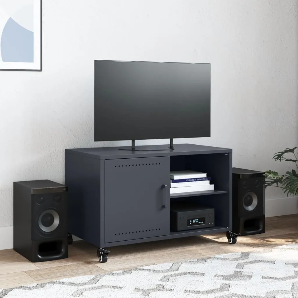 Support TV anthracite 68 cm idéal pour petits salons et studios urbains - 3