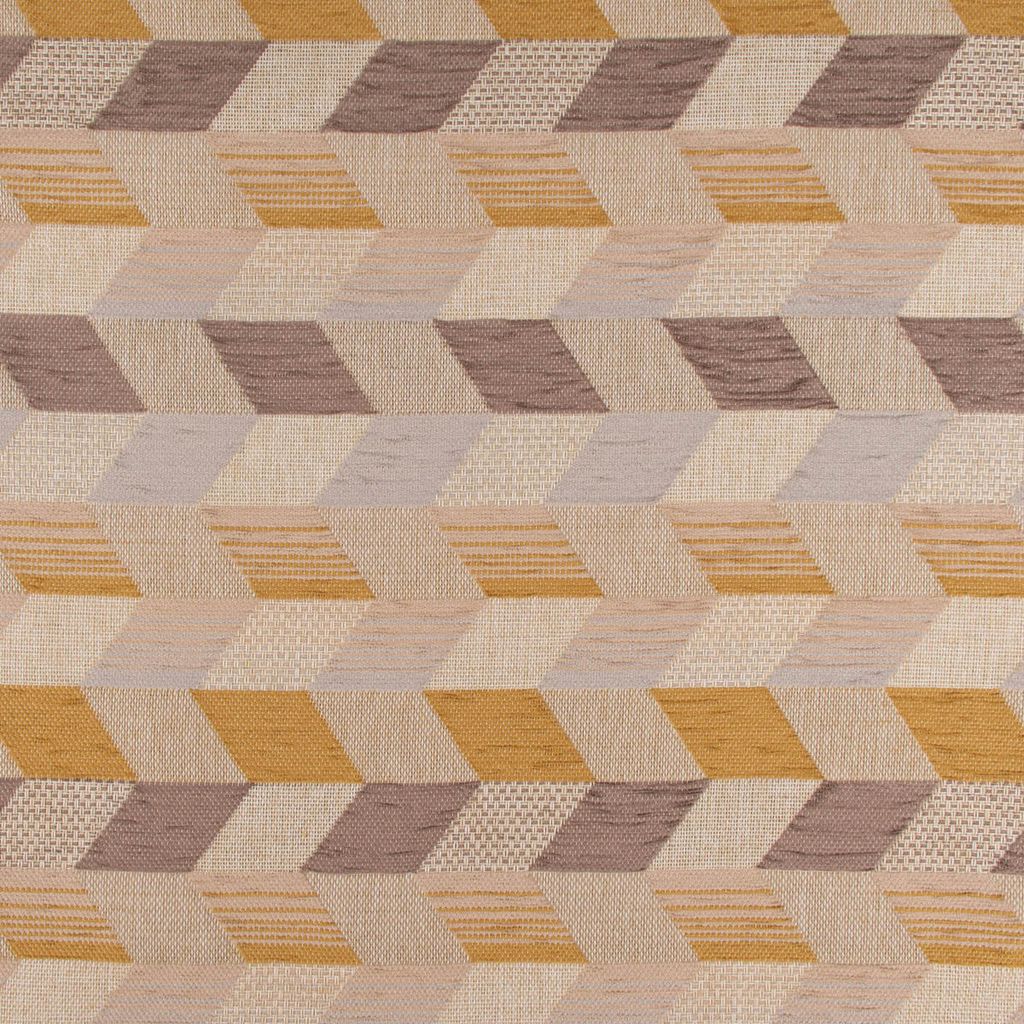 Polsterstoff Dekostoff Flachgewebe Mira Rechtecke schräg beige gelb b
