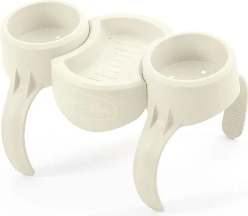 Portabevande per Lay-Z-Spa, compatibile con Lay-Z-Spa (eccetto Vancouver e Helsinki), ABS e PP, grigio, 2 portabevande e ripiano