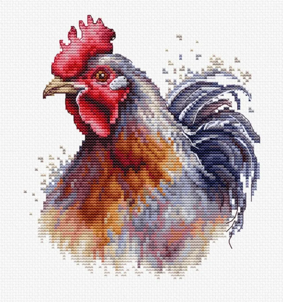 Kit Punto Croce Il Gallo Luca-S | Idea Regalo Fatto a Mano Originale