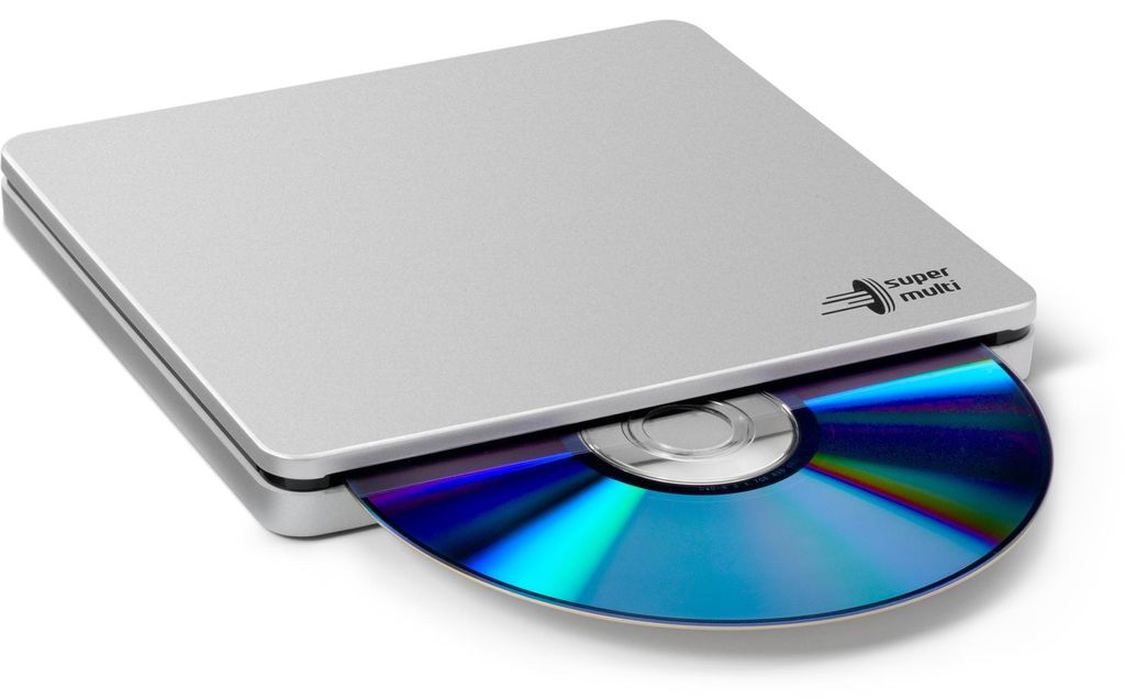 HLDS Hitachi-LG Slim Portable DVD-Brenner - Silber - Slot-In Laufwerk - Desktop / Notebook - DVD±RW - USB 2.0 - 60000 h