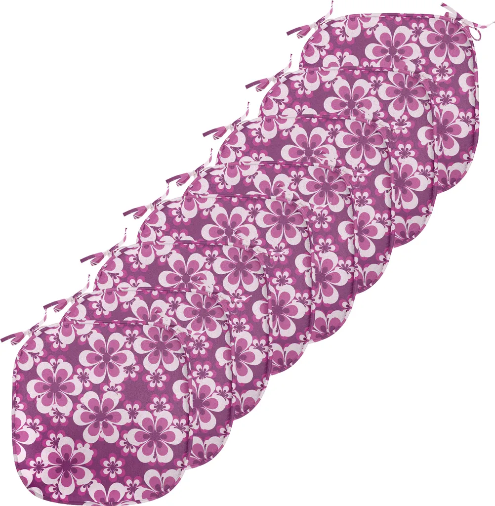 Coussins pour Siège de Cuisine et Salle à Manger Violet Fuchsia - Set de 8