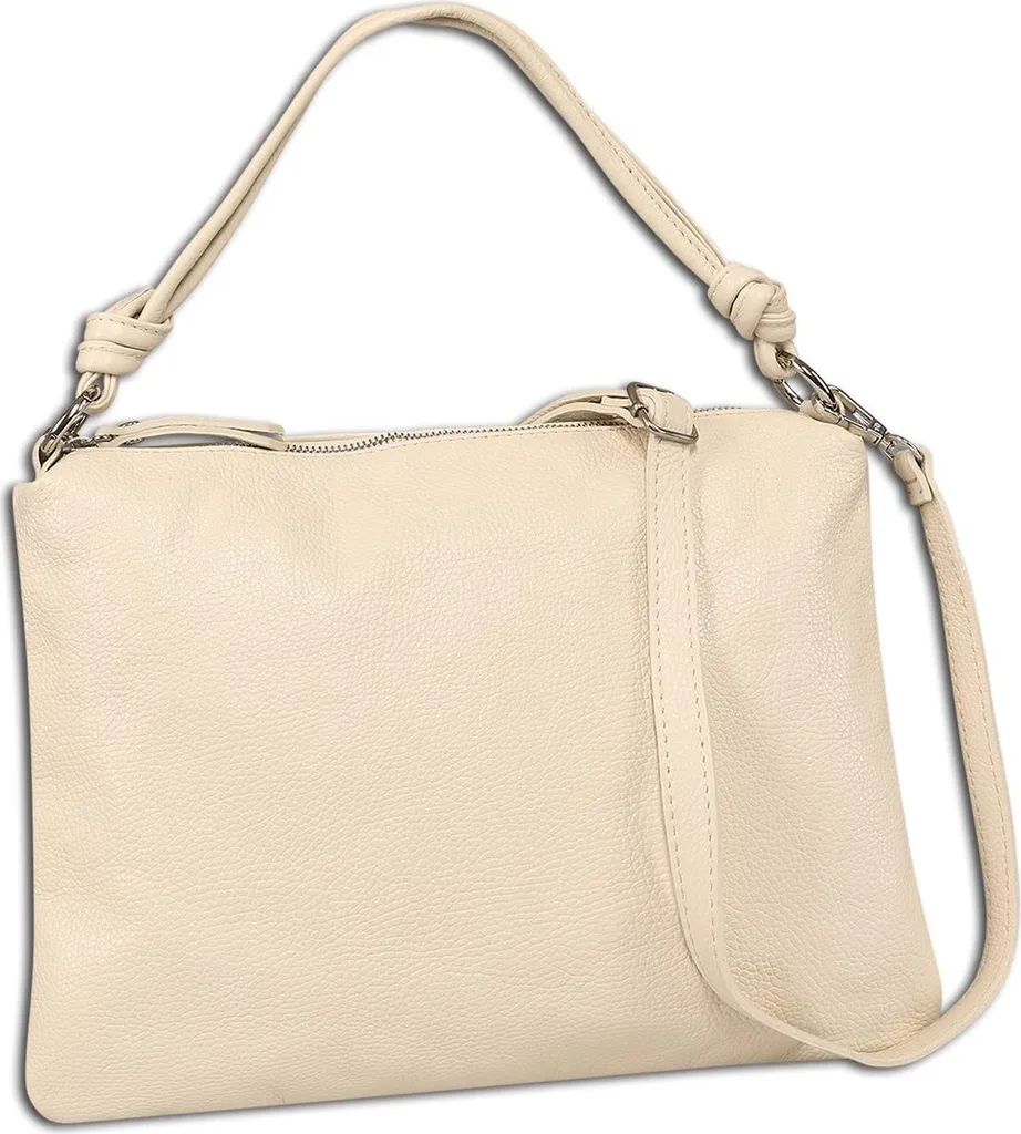 Besace femme beige format A4 Toscanto - Sac porté épaule 37 x 27 cm
