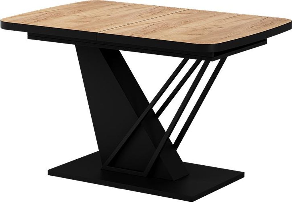 Esstisch Vicco Fenaro Goldkraft Eiche/Schwarz 120 x 80 cm ausziehbar, Model 58016