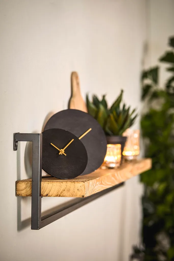 Petite Horloge Licola Design Métal Ø15 cm par Light & Living - Finition Or - 2