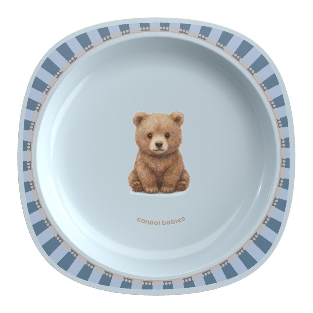 Canpol babies Teller mit Saugnapf 23 cm Woodland Blau Produktbild 