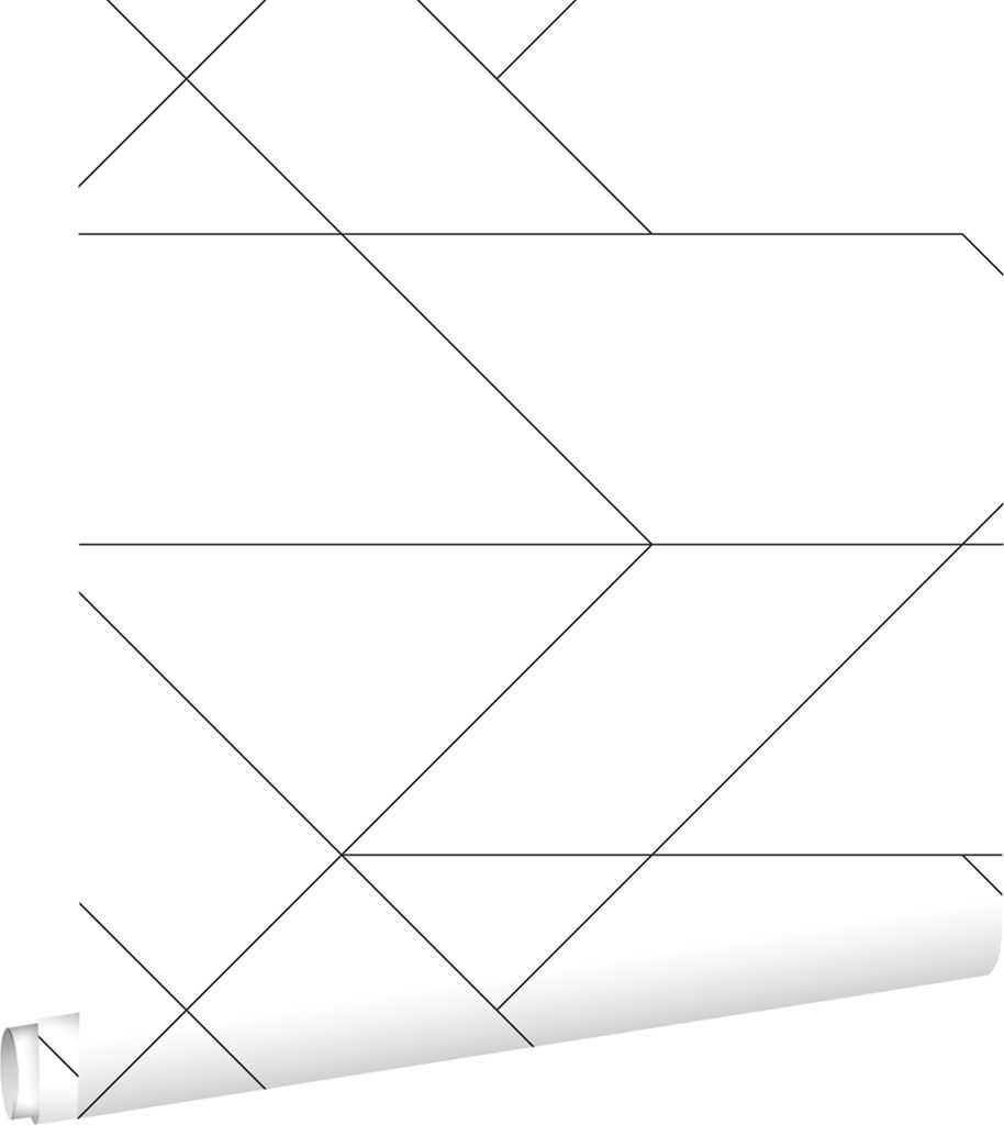 ESTAhome carta da parati linee grafiche bianco e nero 53 cm Immagine del prodotto 