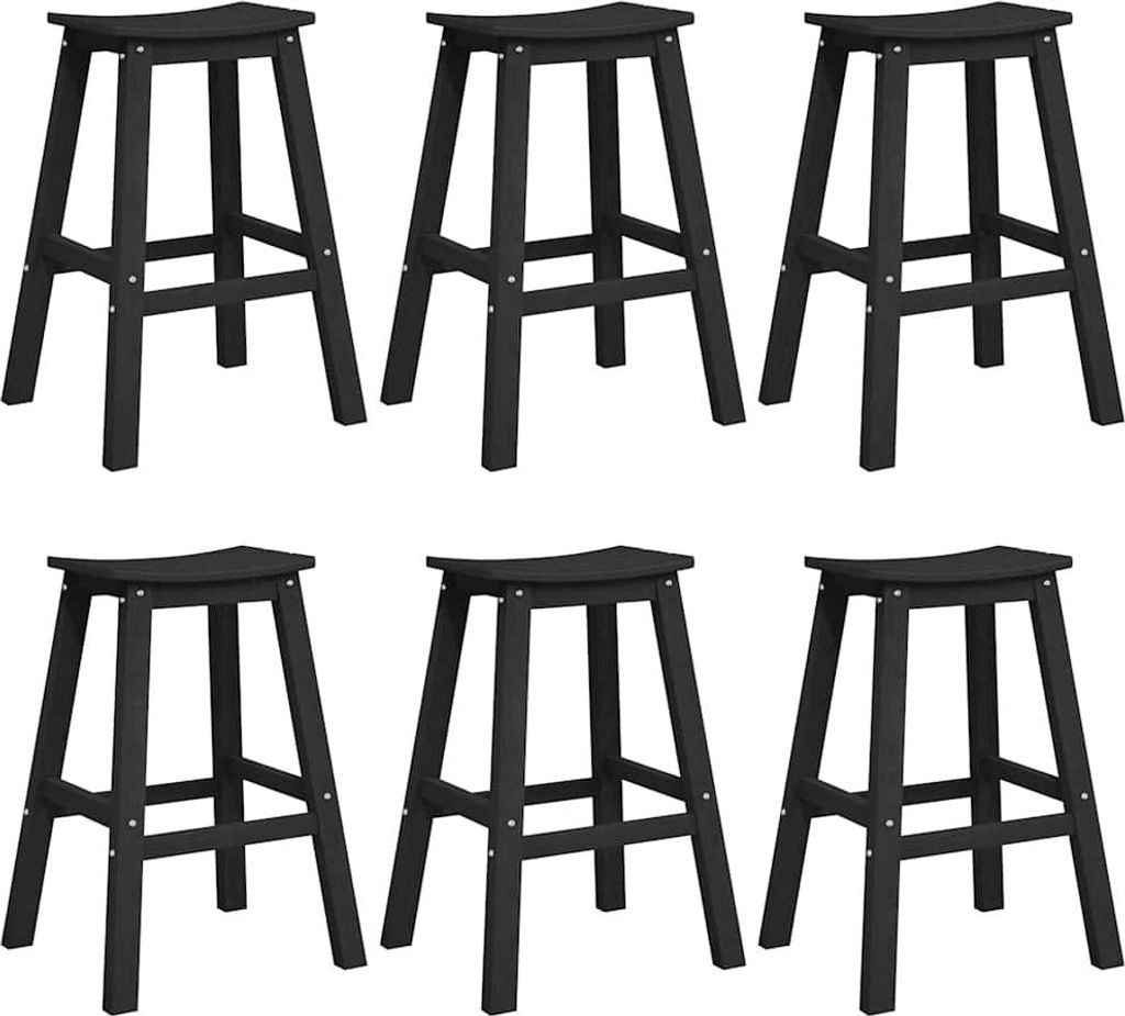 Garten Bar Set 6 pcs Schwarz HDPE