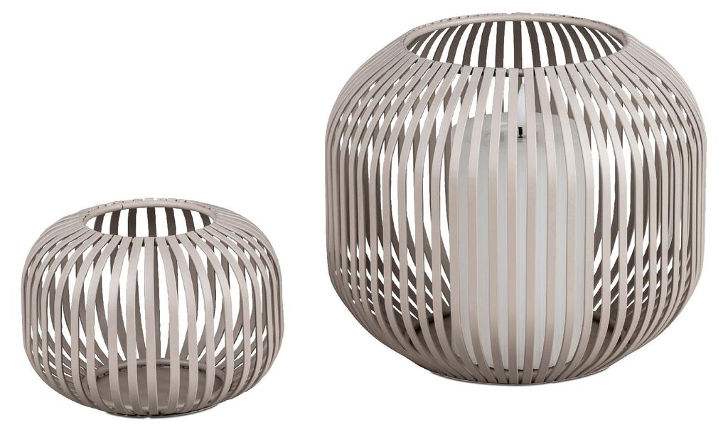 2er Set Windlichter Wili Stäbe in Kugelform H. 10 + 18cm Produktbild 