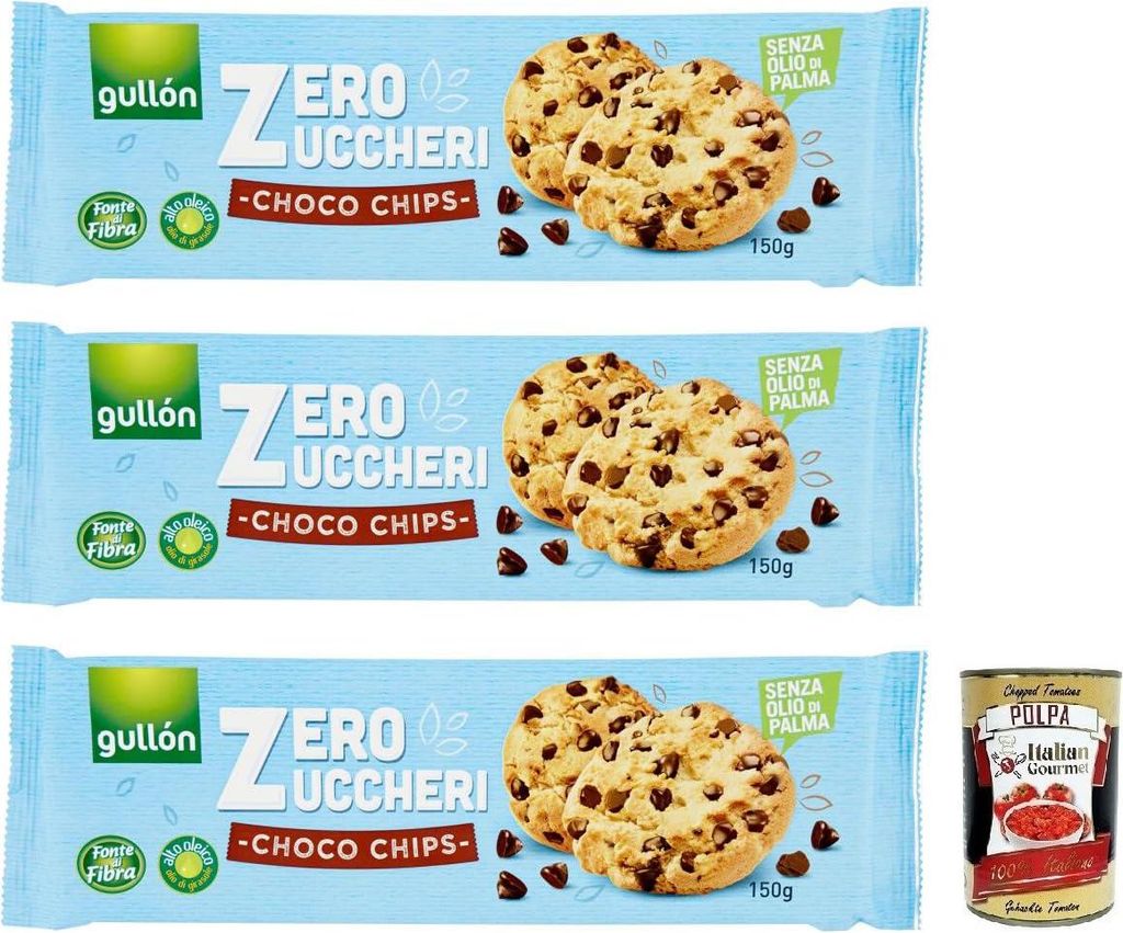 3x Gullón Choco Chips Senza Zuccheri,Kekse mit Produktbild 