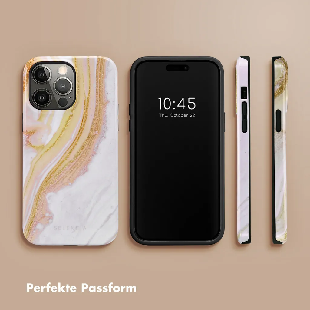Selencia Vivid iPhone 14 Pro Max Cover - Chic Marble Gold Elegante - 5