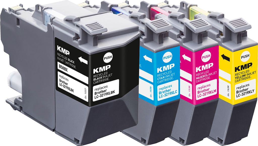 KMP Tintenpatrone passend für Brother LC3219XLBK, LC3219XLC Produktbild 