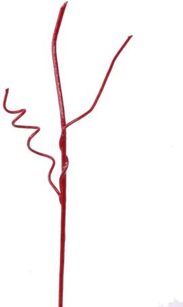 artplants.de Künstlicher Korkenzieherweide Zweig, AZMIDI, lackrot, 95cm - Kunststoff Zweig