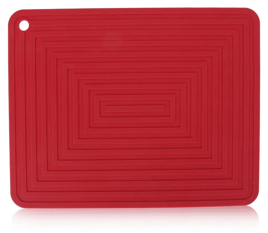 Égouttoir en silicone rouge 28x22 cm antidérapant pour évier cuisine