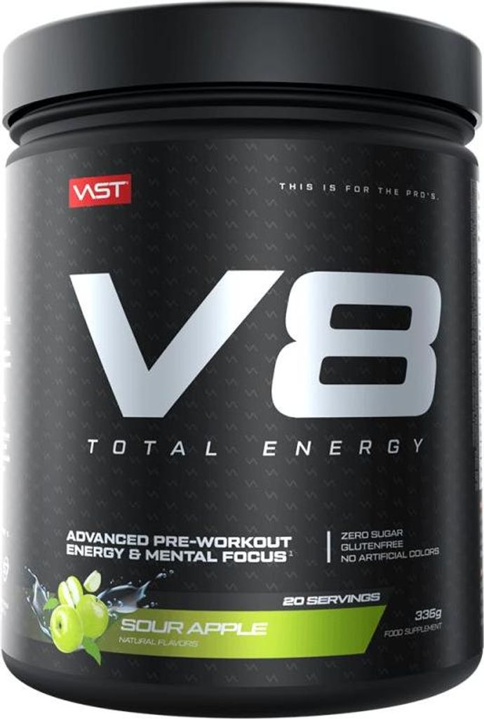 VAST V8 Total Energy (20 serv) Sour Apple - Pre-Workout - Pre-Workout Booster