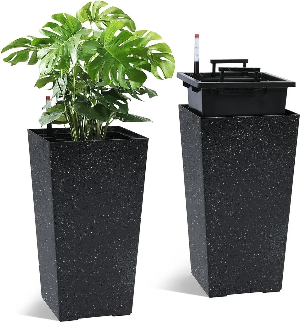 Jardinière haute anti-pourriture racinaire avec jauge d'eau automatique