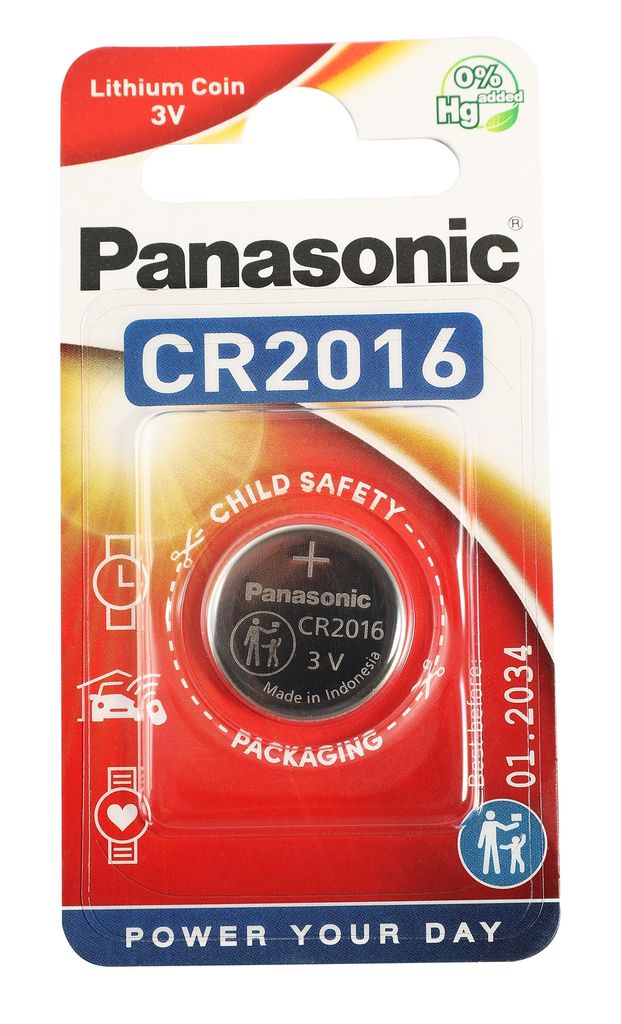 Panasonic CR2016 - LITHIUM COIN, Alkali, 3 V, 90 mAh, 1.6 g Produktbild 