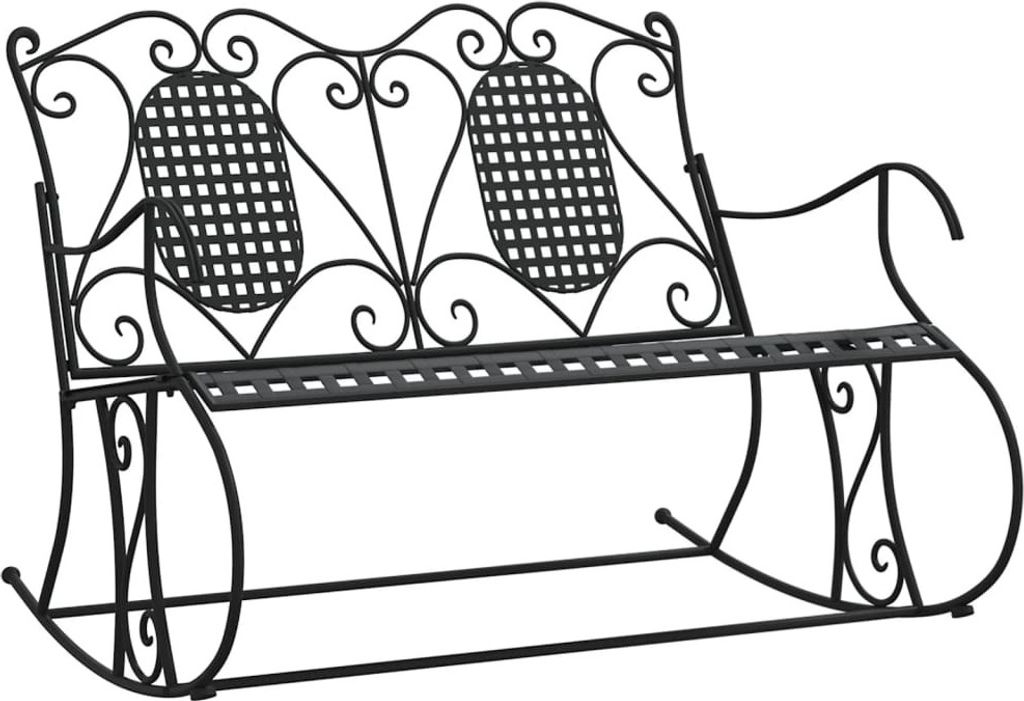 Schaukelbank 2-Sitzer 113 cm Schwarz Stahl