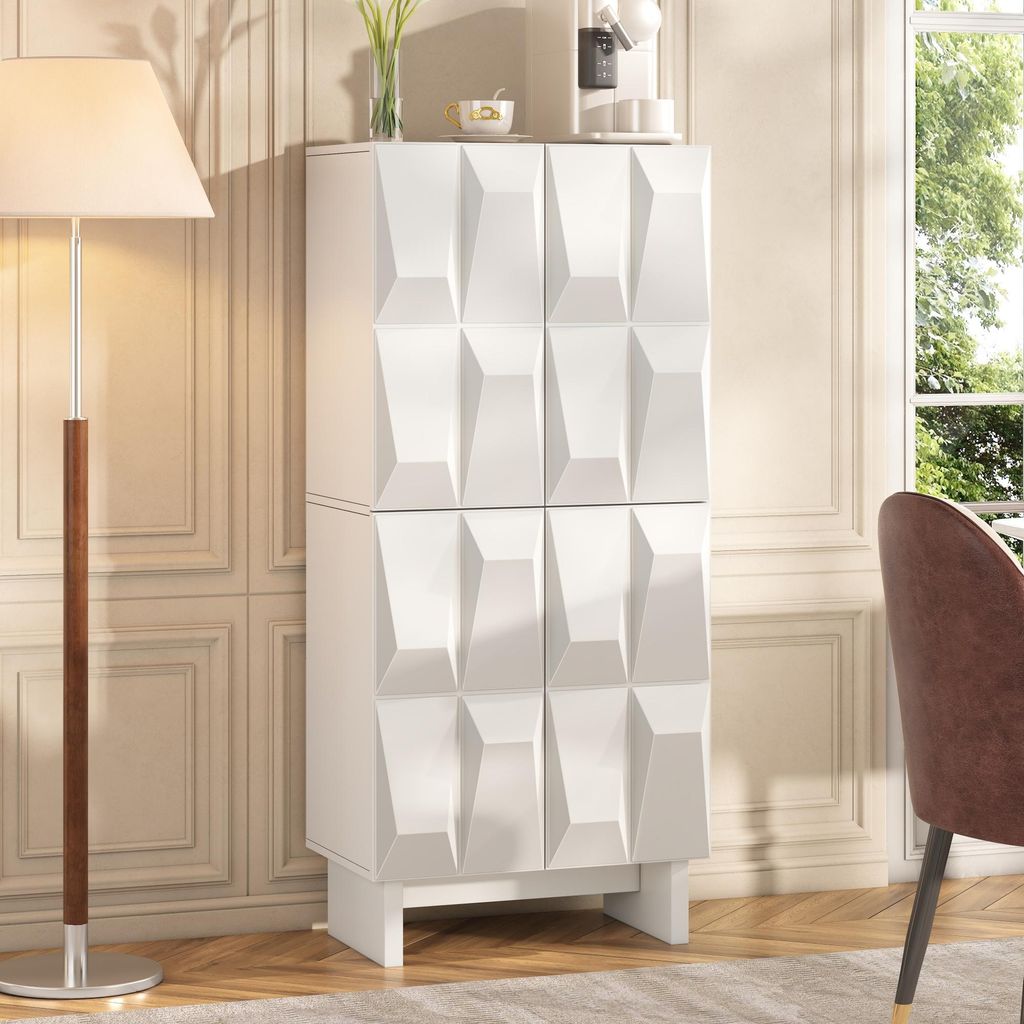 STILVORA Schuhschrank mit Relief, Sideboard mit 4 Türen, Produktbild 