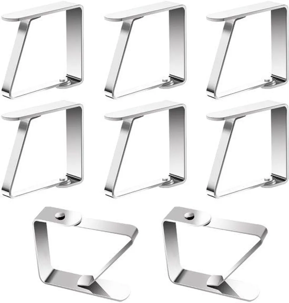 Pinces à nappes réglables et flexibles en acier inoxydable x8