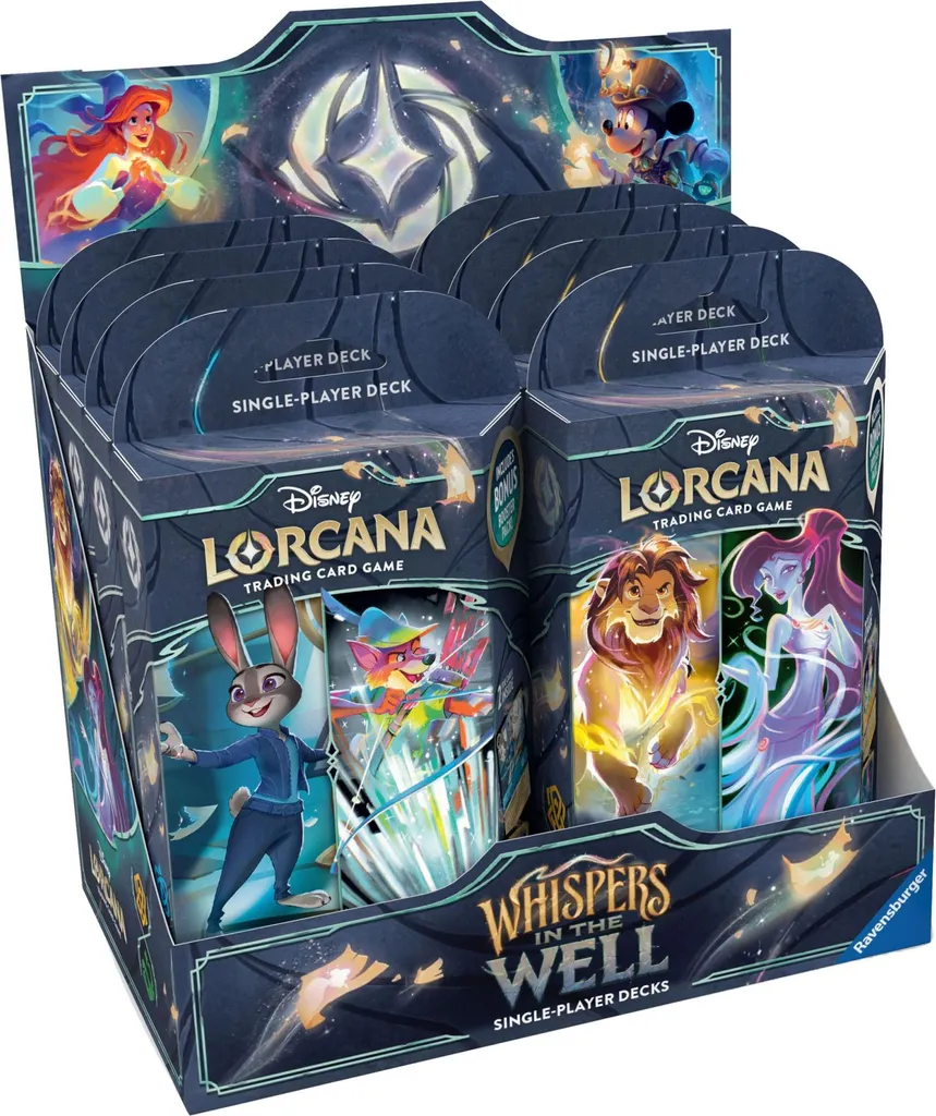 Pack 8 Decks Disney Lorcana Murmures dans le Puits pour Débutants TCG