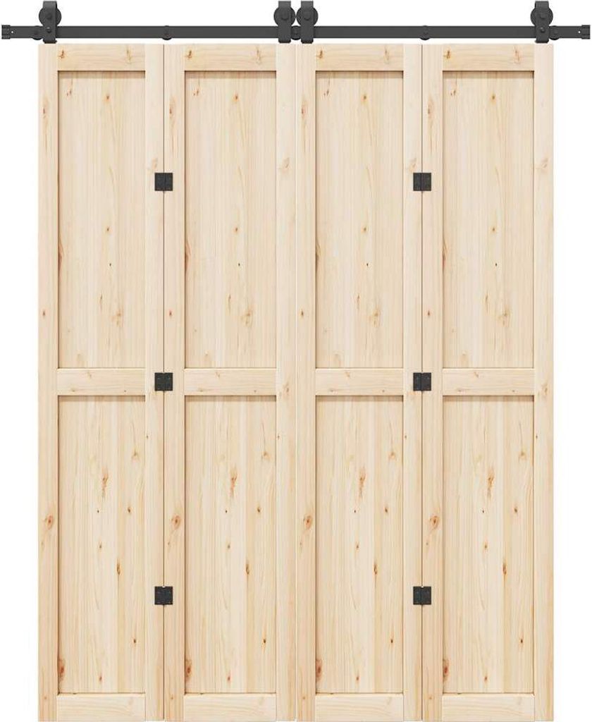 Schiebetürbeschlag-Set 183 cm Stahl Schwarz