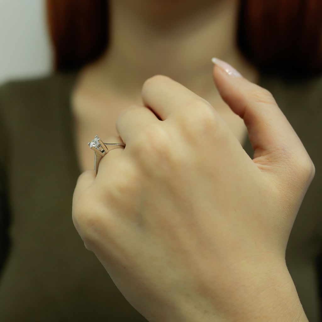 0,45 Carat Diamant Solitär Ring Meisterwerk 14 Karat Weißgold