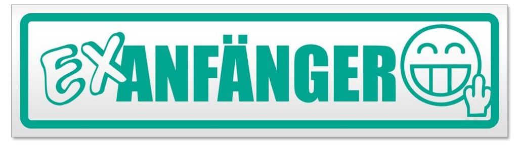 Kiwistar - Autoaufkleber - Türkis - 60 x 16 cm - E x Anfänger - Hinweis Aufkleber Sticker für Auto, Kfz, Fahrrad, PKW, LKW