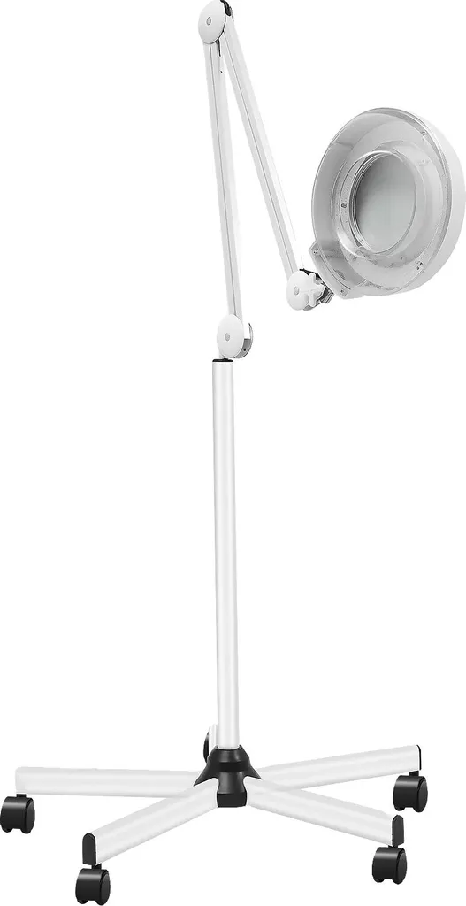 Loupe de table à LED lumineuse avec bras articulé rotatif blanc 5x