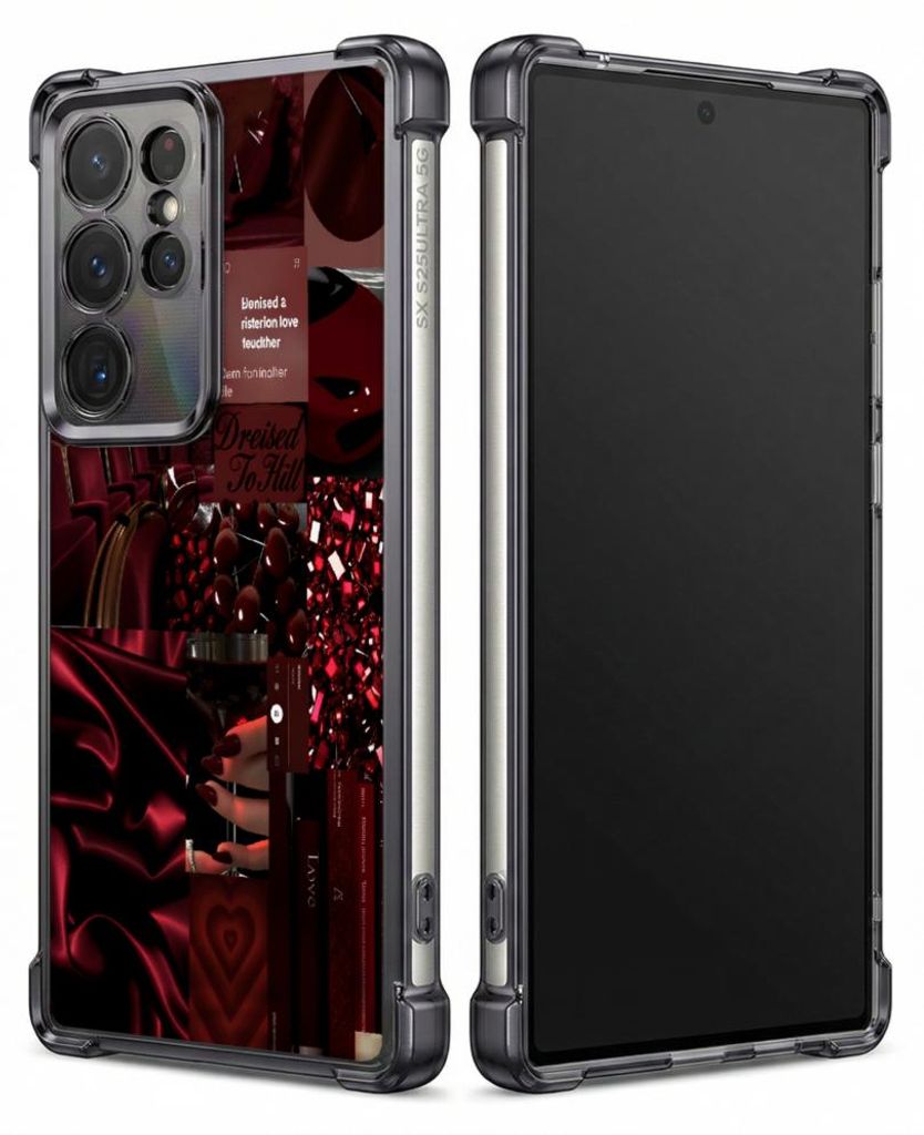 Personalisierte Hülle mit Bild für Samsung Galaxy S25 Elektroplattiert TPU Stoßdämpfer Handyhülle mit Rotes Samt-Texturmuster-Design