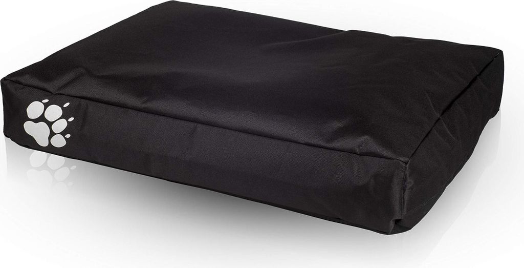 Ecopuf, Pouf Hund Katze Bett, Kissen, Rechteckig, gepolsterte Matratze, Schwarz Nc14, 120x80cm