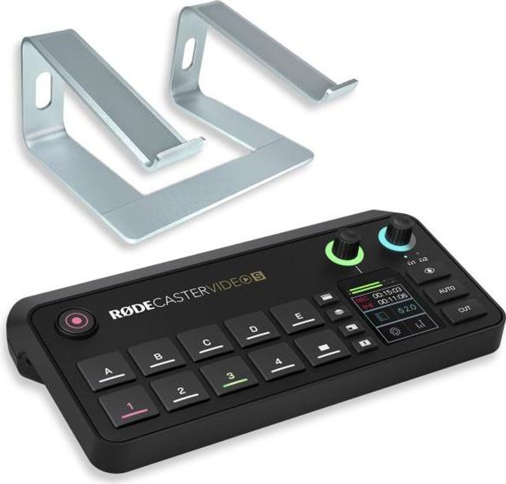 Rode Rodecaster Video S Produktions-Konsole mit Laptopständer SV
