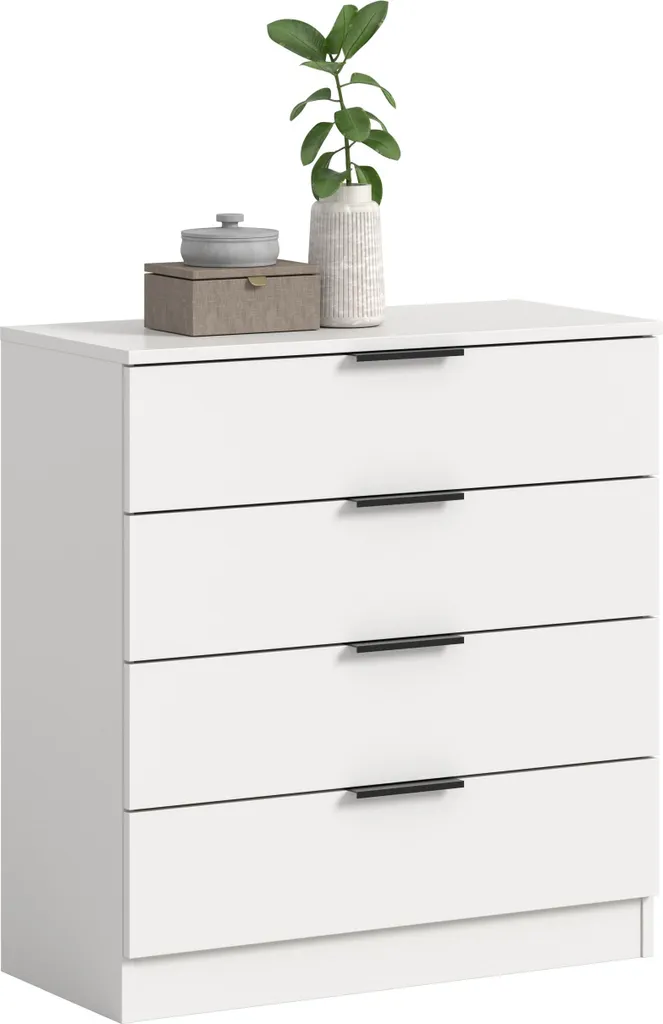 Commode de rangement blanche 4 tiroirs Kopenhagen style nordique moderne