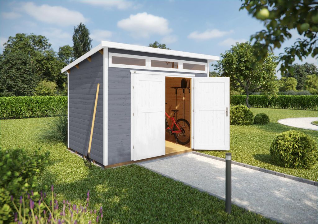 weka Gartenhaus Limmen 264, 21 mm, Doppeltür - B x T x H - 330.00 x 285.00 x 239.00 - Carbongrau
