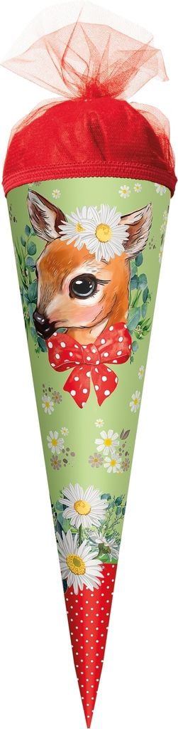 ROTH Geschenk-Schultüte klein Reh 22 cm rund Tüllverschluss Produktbild 