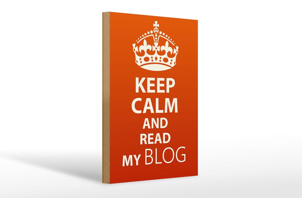 Holzschild Spruch 20x30cm Keep Calm and read my block